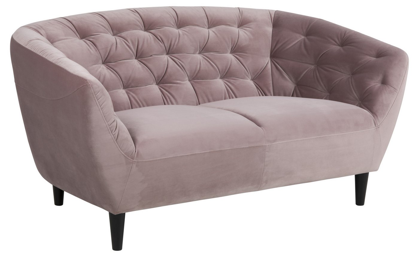 freiraum 2-Sitzer Ria, in dusty rose, Stoff, Rubberwood - 150x78x84cm (BxHxT) von freiraum