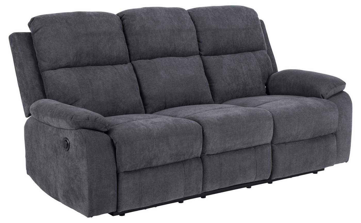 freiraum 3-Sitzer Mora, in Grau, Stoff, Stahl - 196,5x98x95cm (BxHxT) von freiraum
