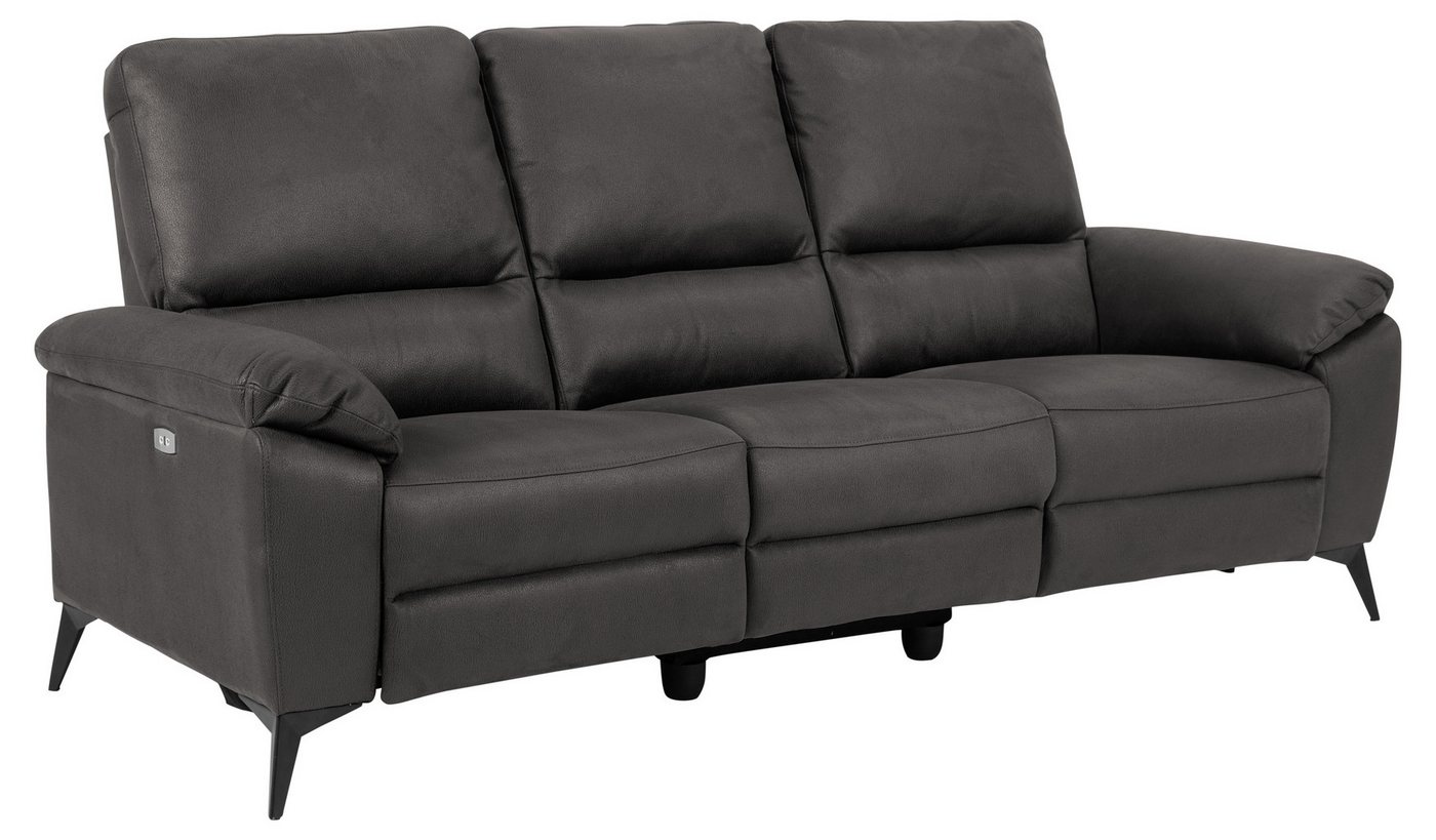 freiraum 3-Sitzer Rana, in Grau, Polyester, Stahl - 215x103x99cm (BxHxT) von freiraum
