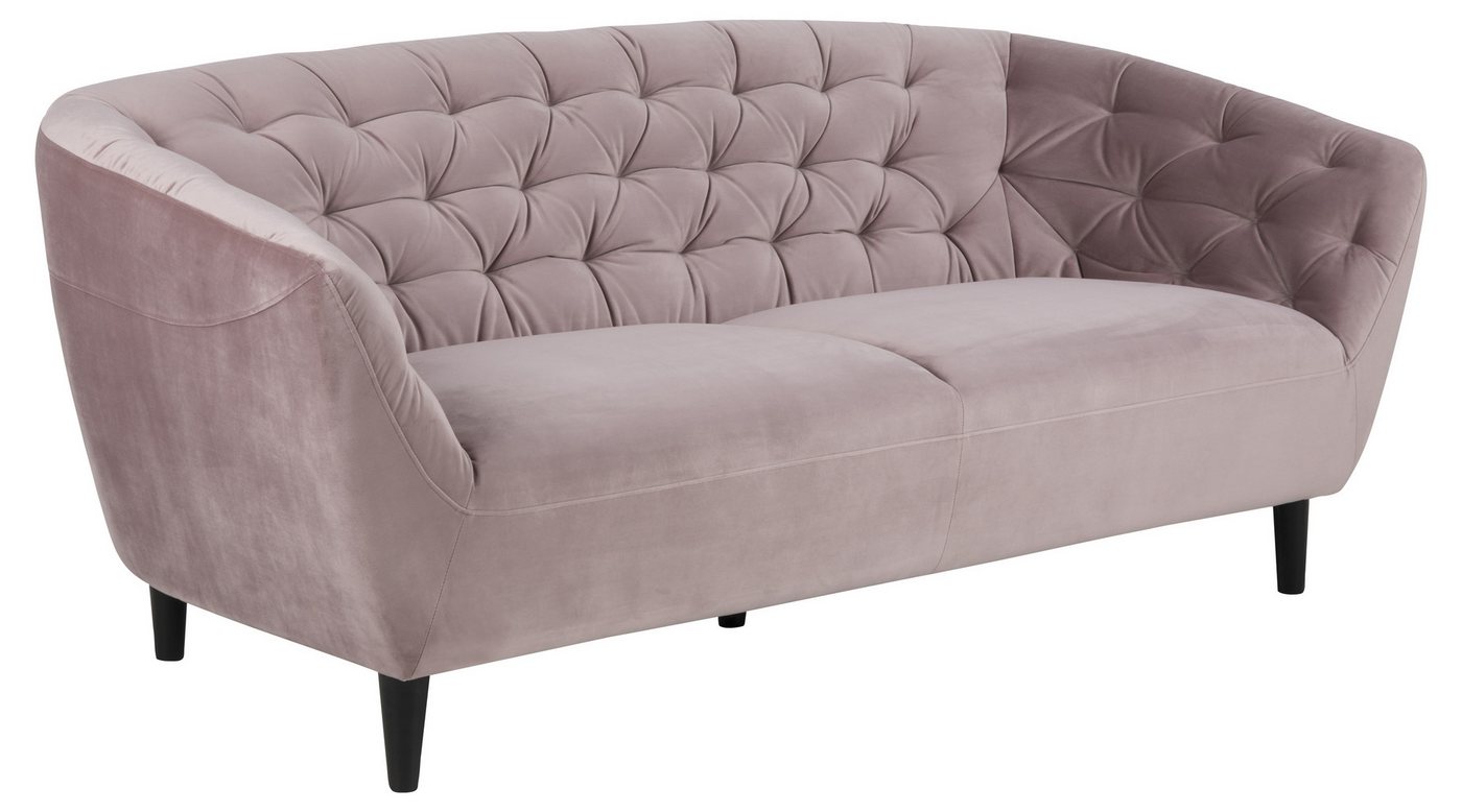 freiraum 3-Sitzer Ria, in dusty rose, Polyester, Rubberwood - 191x78x84cm (BxHxT) von freiraum