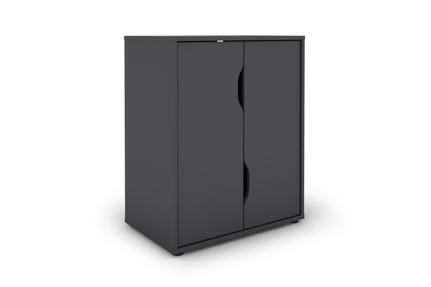 freiraum Aktenschrank BELFAST (B 60, H 76,5, 37cm) 2 Türen, 1 Boden, grifflos, Anthrazit 60 x 76,5, 37cm (BxHxT) von freiraum