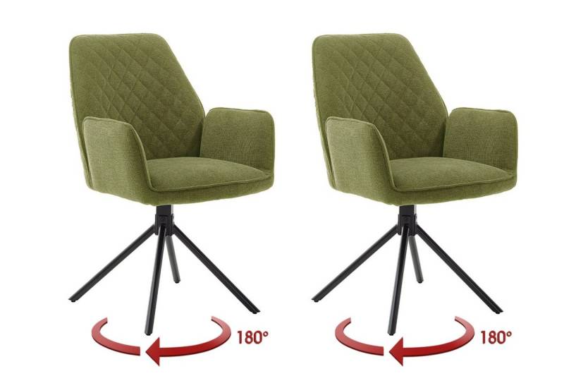 freiraum Armlehnstuhl ACANDI (2-er Set), (2-er Set) in Olive - 60x89x64 (BxHxT) von freiraum