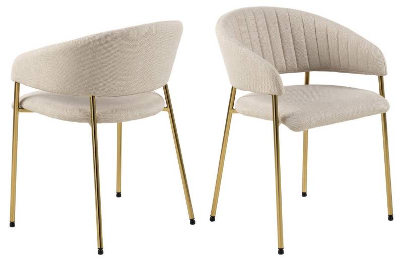 freiraum Armlehnstuhl Ann (2er-Set), (2er-Set) in Beige, gold - 54,5x77,5x54 (BxHxT) von freiraum