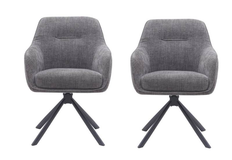 freiraum Armlehnstuhl Avola (2er-Set), (2er-Set) Federkern, Drehfunktion, graphit - 57x87x65 (BxHxT) von freiraum