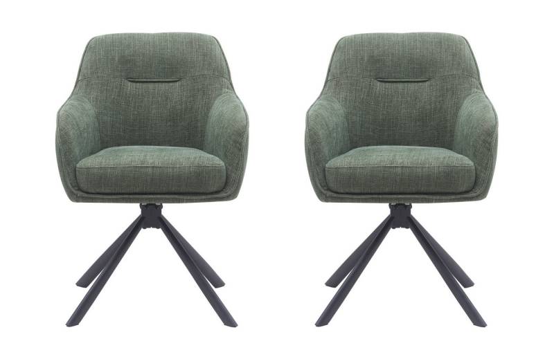 freiraum Armlehnstuhl Avola (2er-Set), (2er-Set) Federkern, Drehfunktion, in Waldgrün - 57x87x65 (BxHxT) von freiraum