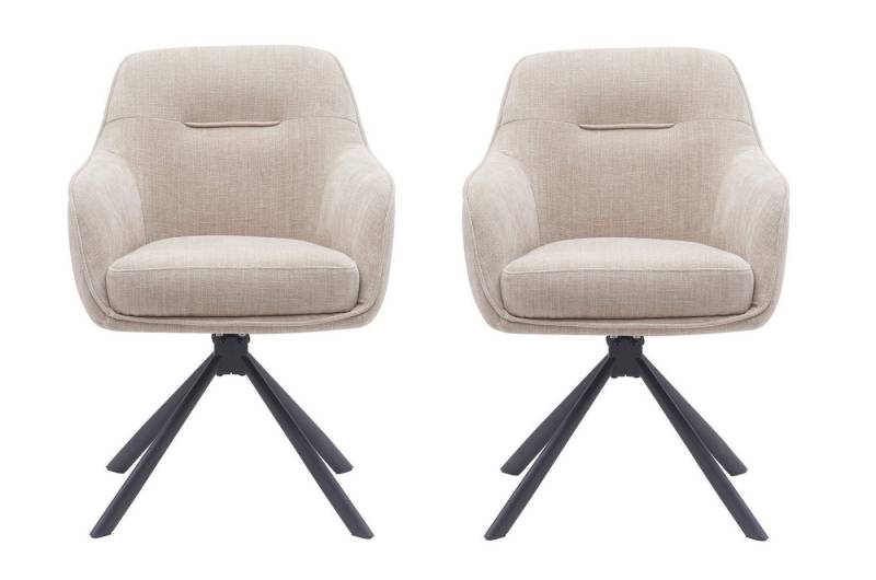 freiraum Armlehnstuhl Avola (2er-Set), (2er-Set) Federkern, Drehfunktion, leinen-beige - 57x87x65 (BxHxT) von freiraum