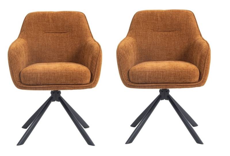 freiraum Armlehnstuhl Avola (2er-Set), (2er-Set) Federkern, Drehfunktion, rostfarben - 57x87x65 (BxHxT) von freiraum