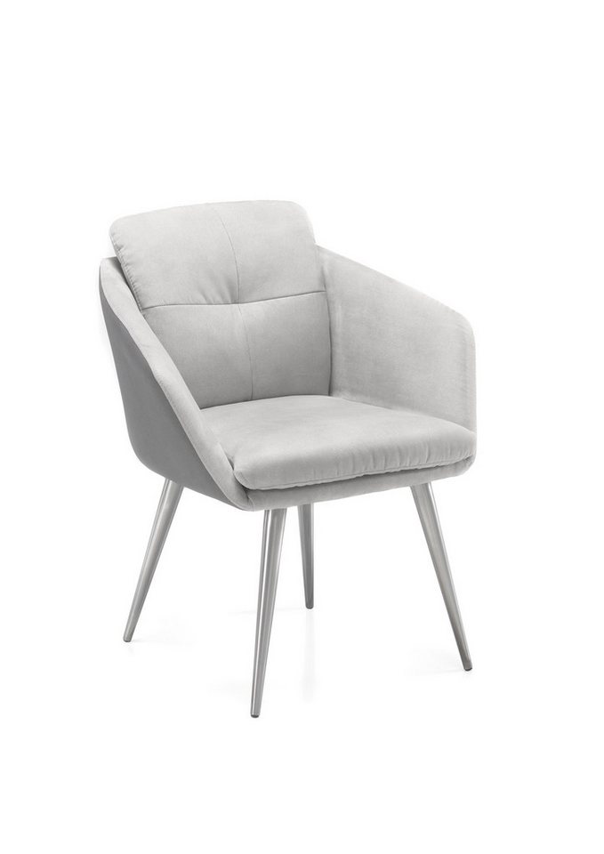 freiraum Armlehnstuhl Emily, in grau/hellgrau - 65x83x63 (BxHxT) von freiraum