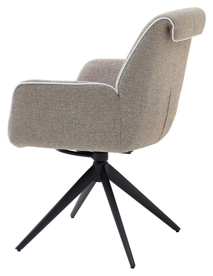 freiraum Armlehnstuhl Enja (2er Set), (2er Set) drehbar, taupe, schwarz - 64x92x65 (BxHxT) von freiraum