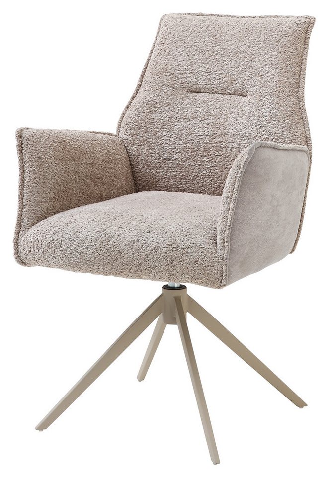 freiraum Armlehnstuhl Kayla (2er Set), (2er Set) drehbar, Bouclestoffbezug taupe, beige - 62x60x92 (BxHxT) von freiraum