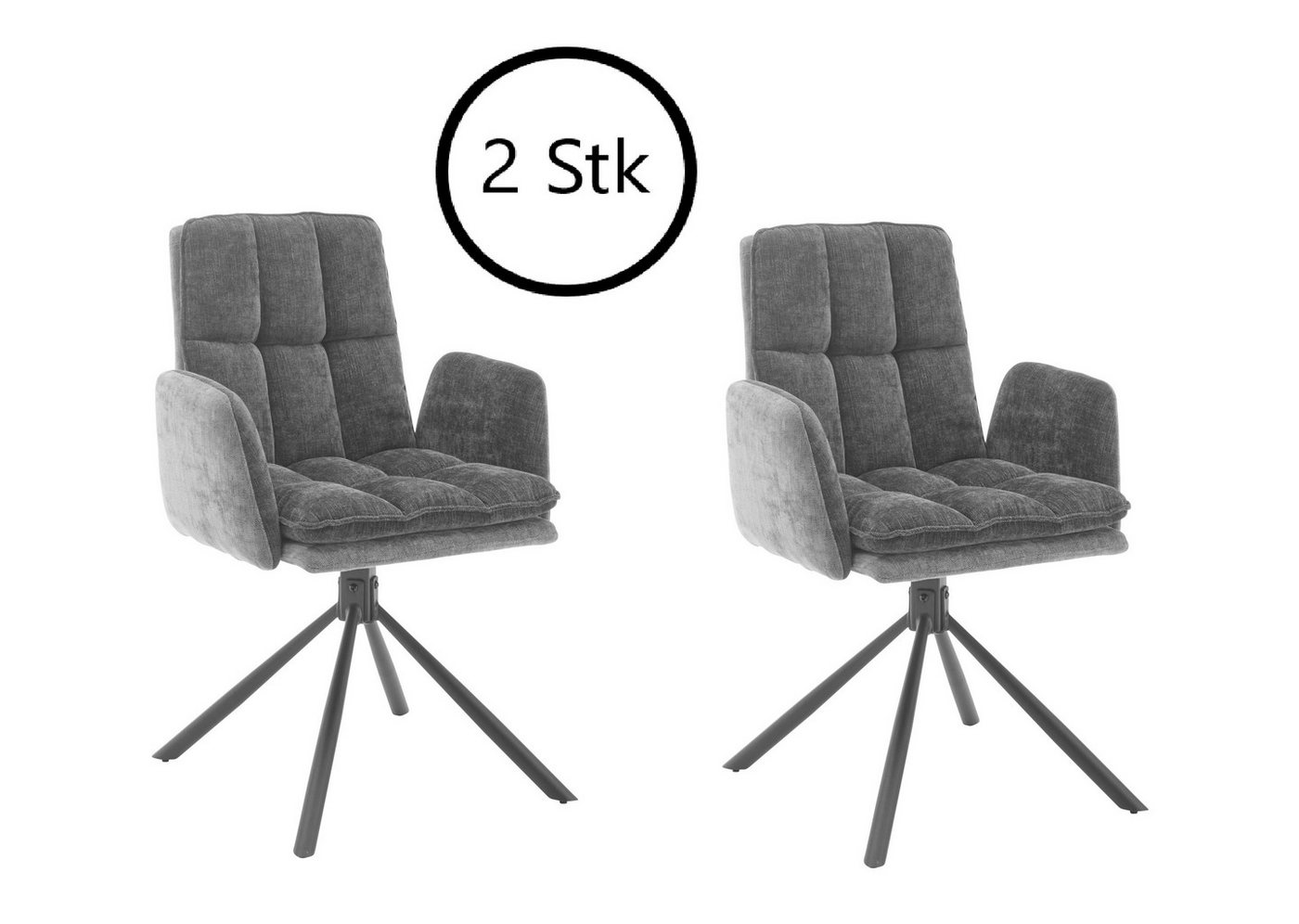 freiraum Armlehnstuhl Livia (2er-Set), 60 x 90 x 67 cm (B/H/T) von freiraum
