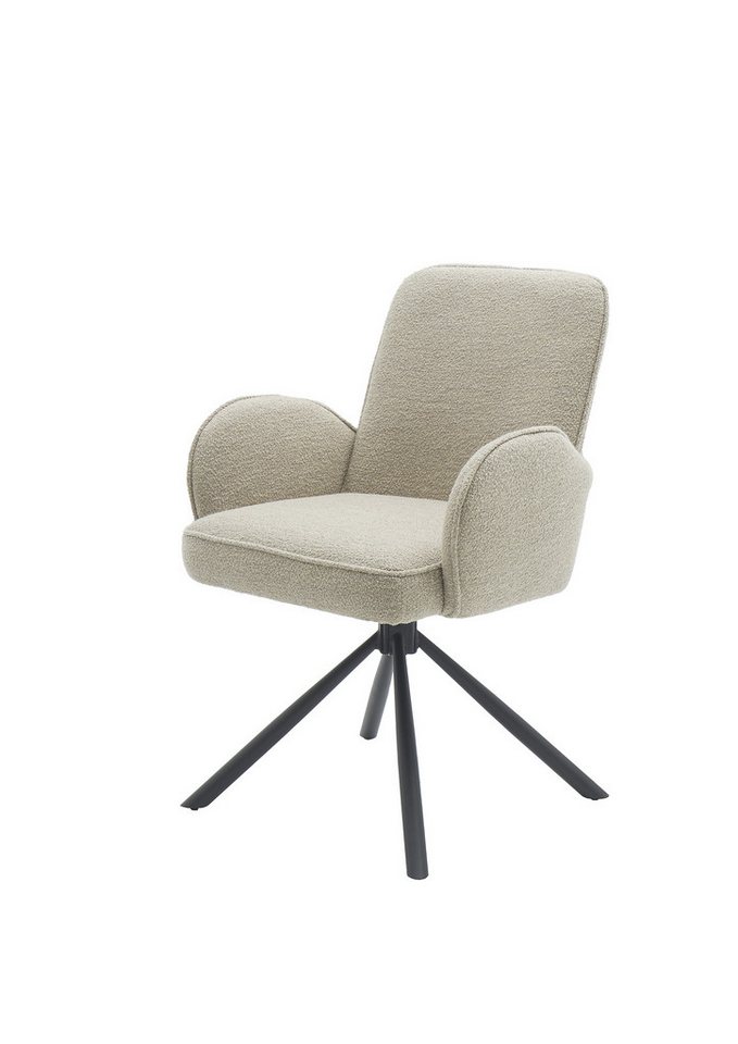 freiraum Armlehnstuhl Malia (2er Set), (2er Set) in beige, Strukturstoffbezug - 58x86x63cm (BxHxT) von freiraum