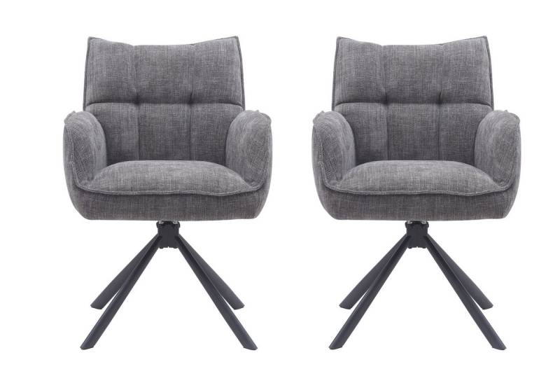 freiraum Armlehnstuhl Marilla (2er-Set), (2er-Set) Federkern, Drehfunktion, graphit - 59x86x65 (BxHxT) von freiraum