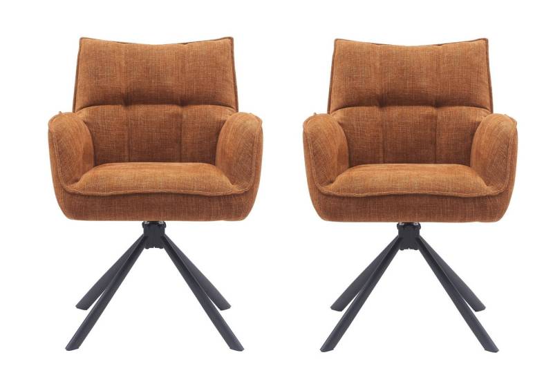 freiraum Armlehnstuhl Marilla (2er-Set), (2er-Set) Federkern, Drehfunktion, rostfarben - 59x86x65 (BxHxT) von freiraum