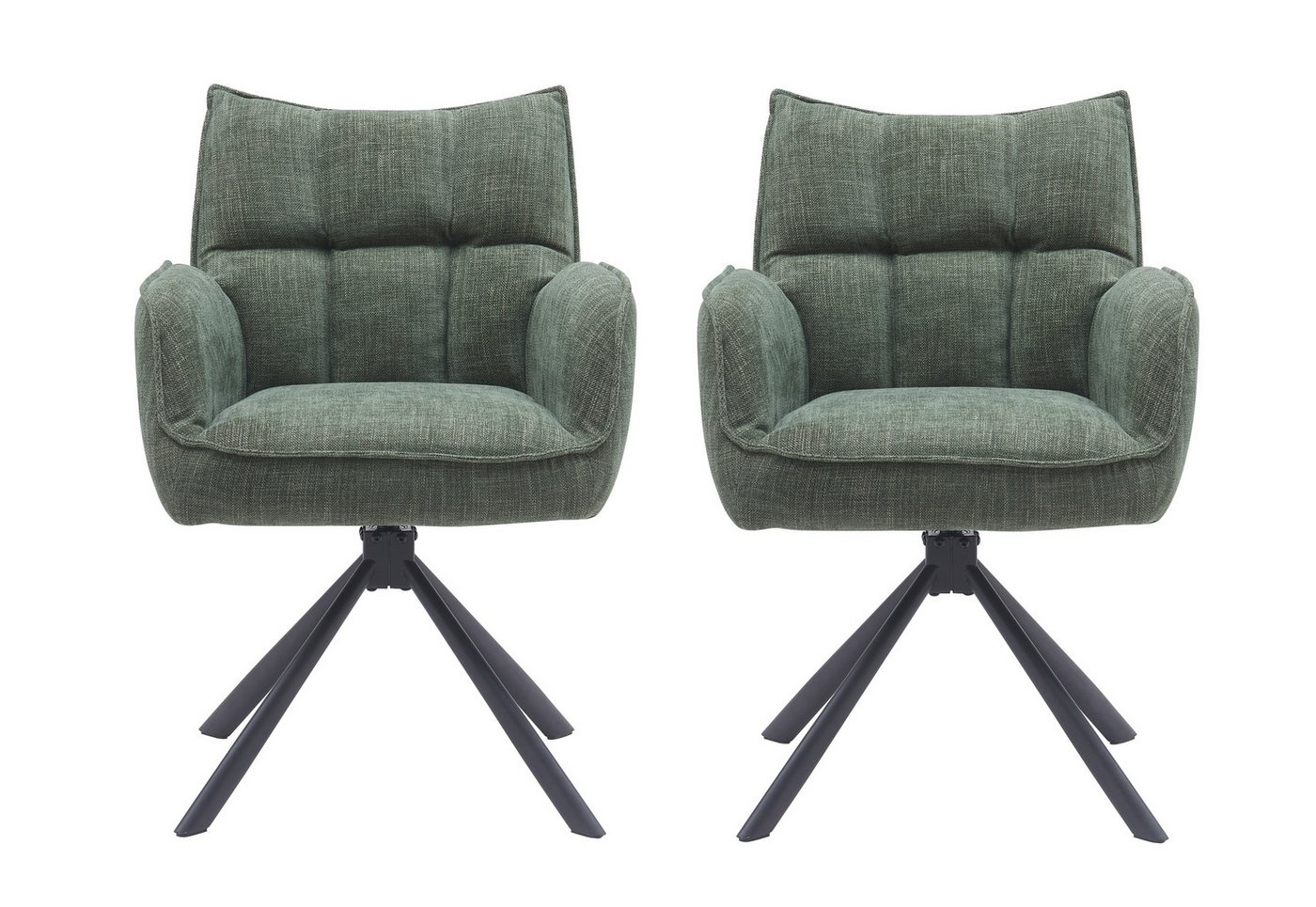 freiraum Armlehnstuhl Marilla (2er-Set), (2er-Set) Federkern, Drehfunktion, waldgürn - 59x86x65 (BxHxT) von freiraum