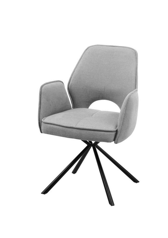 freiraum Armlehnstuhl Nadja (2er Set), (2er Set) in grau, Stoffbezug - 61x86x61cm (BxHxT) von freiraum