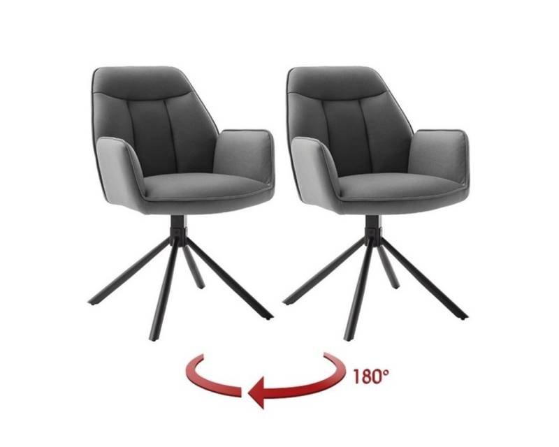freiraum Armlehnstuhl RAFAELA, (2er-Set) drehbar, Bezug anthrazit - 62x89x64 (BxHxT) von freiraum