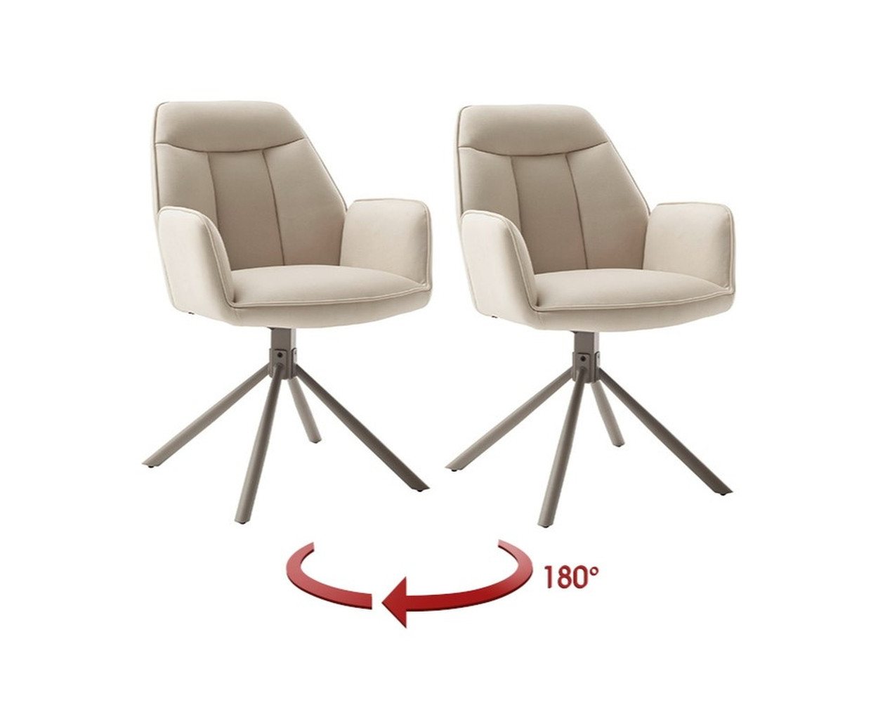 freiraum Armlehnstuhl RAFAELA, (2er-Set) drehbar, Bezug creme - 62x89x64cm (BxHxT) von freiraum