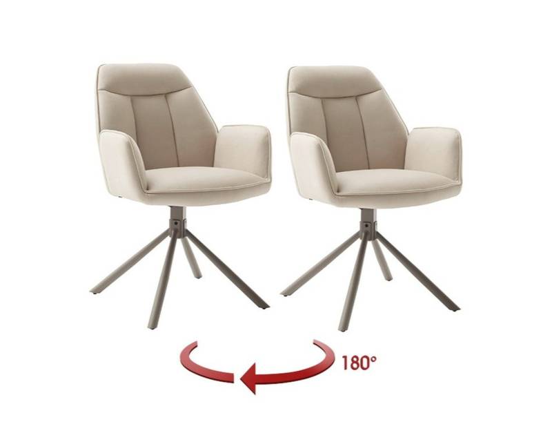freiraum Armlehnstuhl RAFAELA, (2er-Set) drehbar, Bezug creme - 62x89x64cm (BxHxT) von freiraum