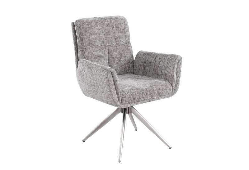freiraum Armlehnstuhl Sofia Premium (2er Set), (2er Set) Federkern, drehbar, grau, Edelstahl - 61x93,5x67 (BxHxT) von freiraum