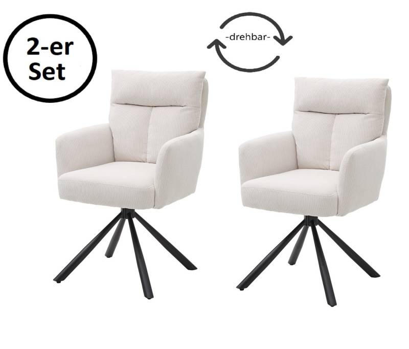 freiraum Armlehnstuhl Solveig (2er-Set), 60 x 93 x 67 cm (B/H/T) von freiraum