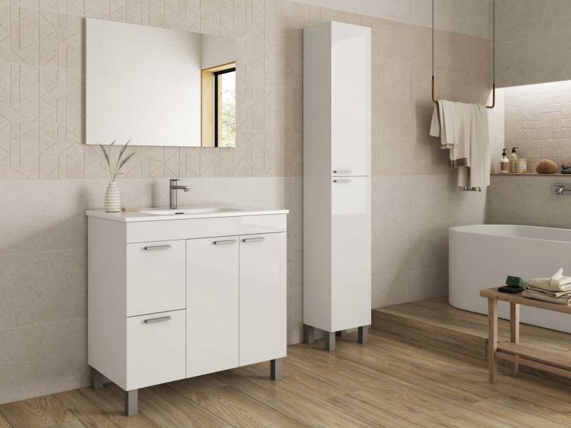 freiraum Badezimmer-Set AKTIVA, in weiß glänzend - 80x80x45 (BxHxT) von freiraum