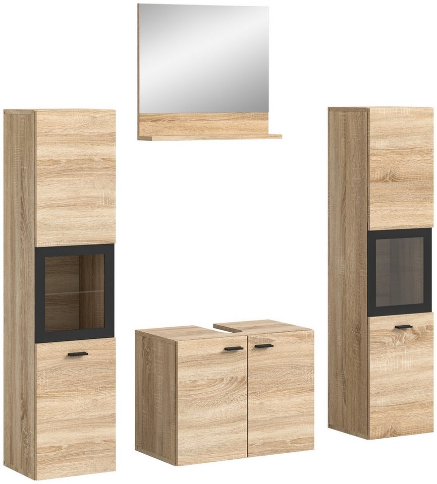 freiraum Badezimmer-Set Boston, in Eiche Sonoma - 137x186x33cm (BxHxT) von freiraum