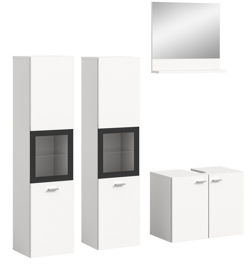 freiraum Badezimmer-Set Boston, in Weiß - 137x186x33cm (BxHxT) von freiraum