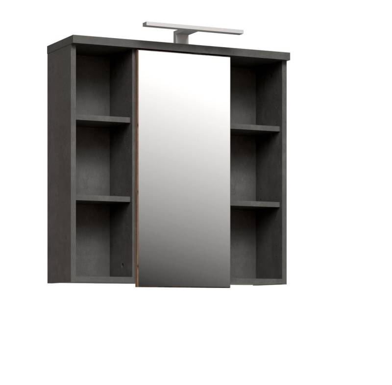 freiraum Badezimmerspiegelschrank Veris LED-Beleuchtung, Spiegel, Betonoptik grau - 68,6x68,1x20cm (B/H/T) von freiraum