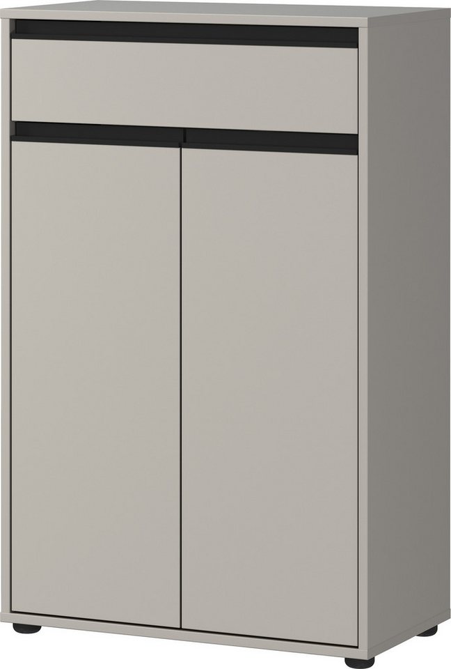 freiraum Badkommode GW-LEMONT, Türen & Schublade mit Soft-Close, Steingrau - 63x98x34cm (BxHxT) von freiraum