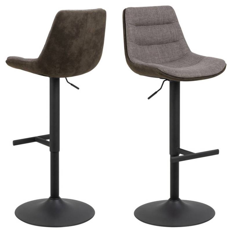 freiraum Barhocker Adisa (2er-Set), (2er-Set) in graubraun, Polyester, Stahl - 47x95x52,5 (BxHxT) von freiraum