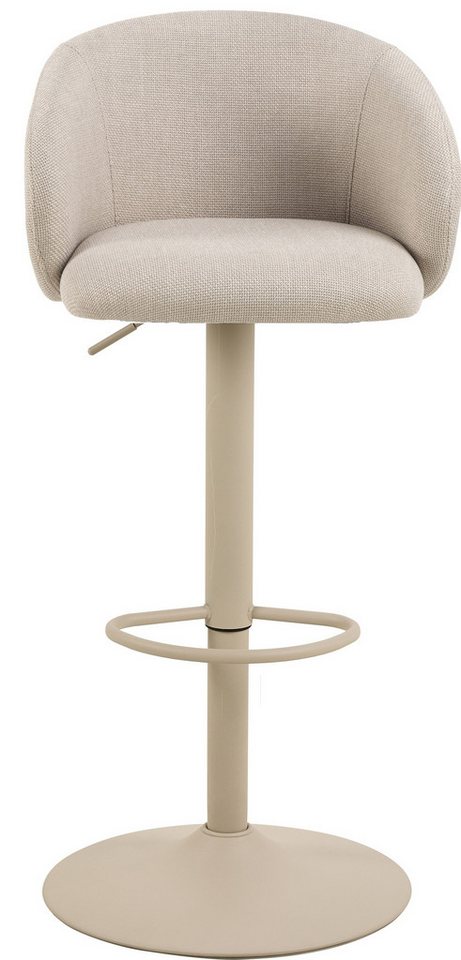 freiraum Barhocker Eleanor, Trompetenfuß mit Fußstütze, Bezug beige - 53x110x56cm (BxHxT) von freiraum