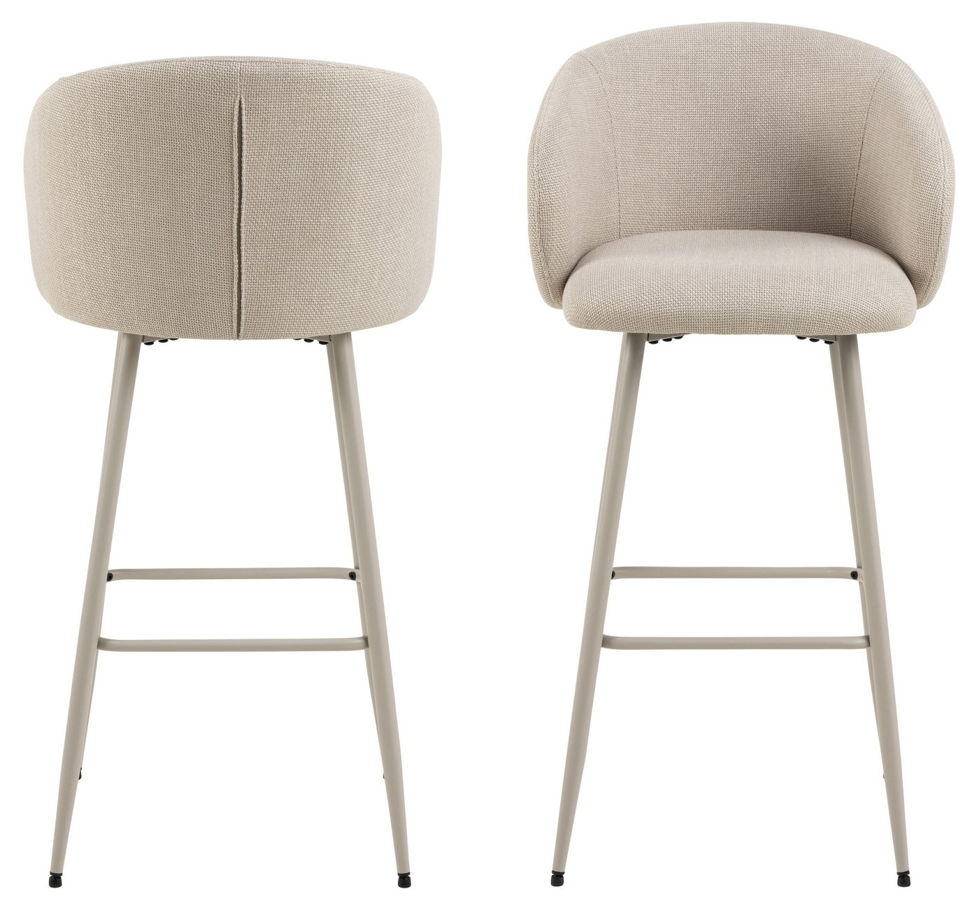 freiraum Barhocker Eleanor (2er-Set), (2er-Set) 4-Fußgestell, in Stoff beige - 54x105x52 (BxHxT) von freiraum