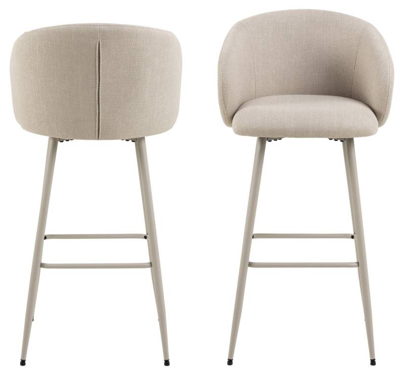 freiraum Barhocker Eleanor (2er-Set), (2er-Set) 4-Fußgestell, in Stoff beige - 54x105x52 (BxHxT) von freiraum