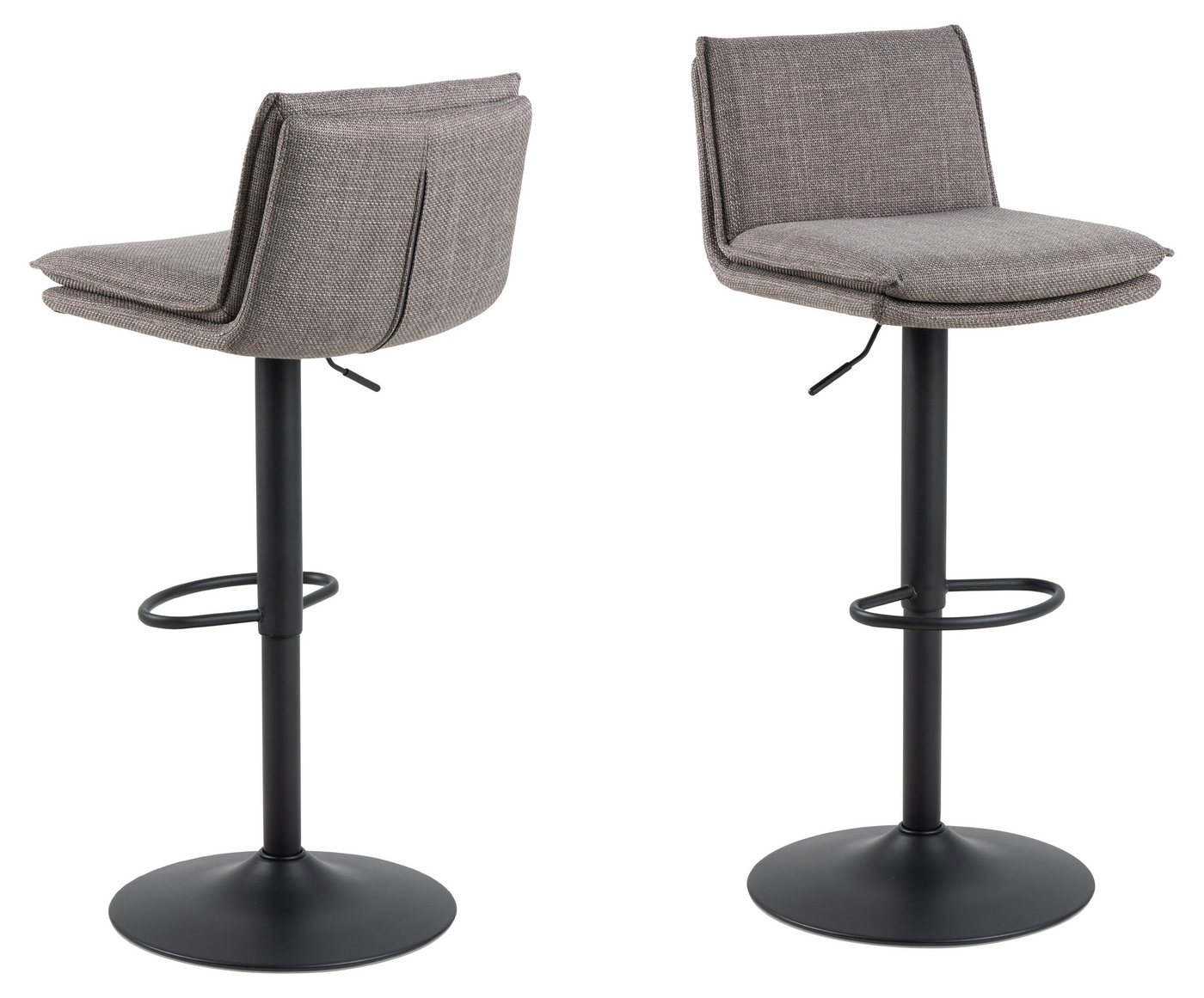 freiraum Barhocker Flynn (2er-Set), (2er-Set) in graubraun, Polyester, Stahl - 44x107x53cm (BxHxT) von freiraum