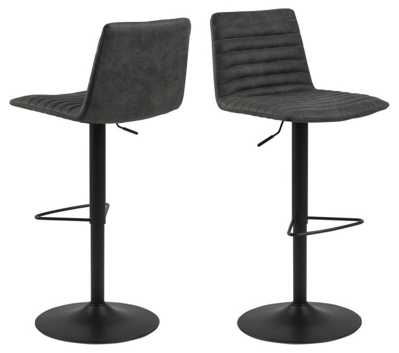 freiraum Barhocker Kimmy (2er-Set), (2er-Set) in anthrazit, Polyester, Stahl - 50x110,5x46 (BxHxT) von freiraum