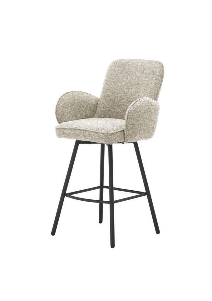 freiraum Barhocker Malia (2er Set), (2er Set) drehbar, Armlehnen, beige, schwarz - 55x103x61 (BxHxT) von freiraum