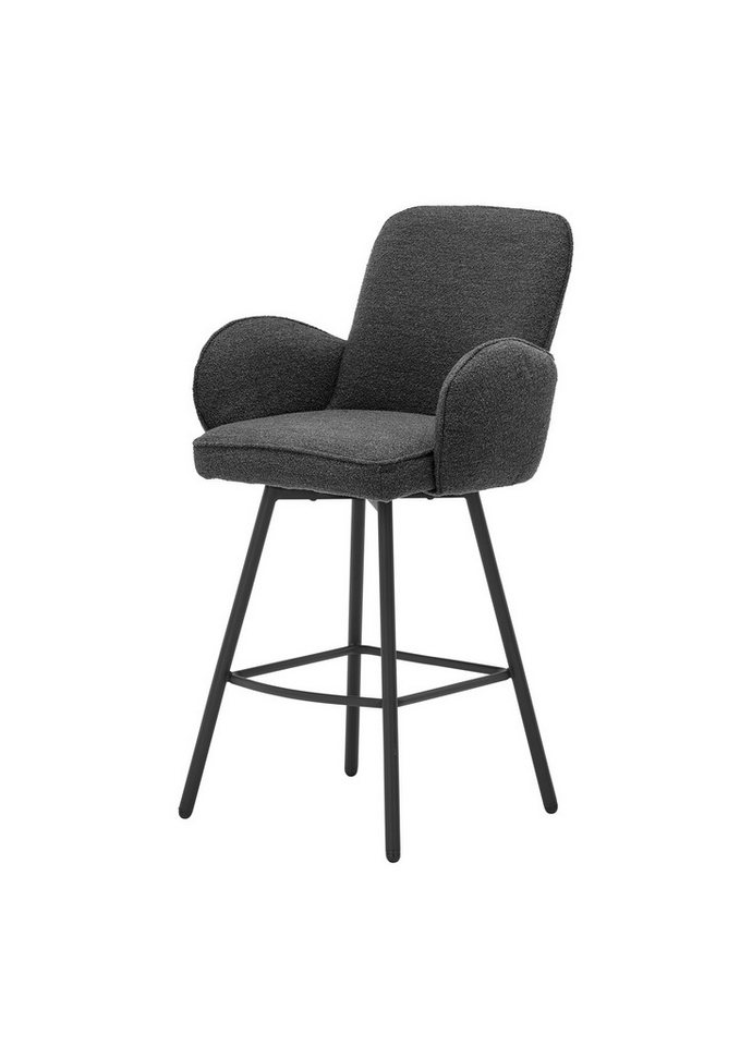 freiraum Barhocker Malia (2er Set), (2er Set) drehbar, Armlehnen, grau, schwarz - 55x103x61 (BxHxT) von freiraum