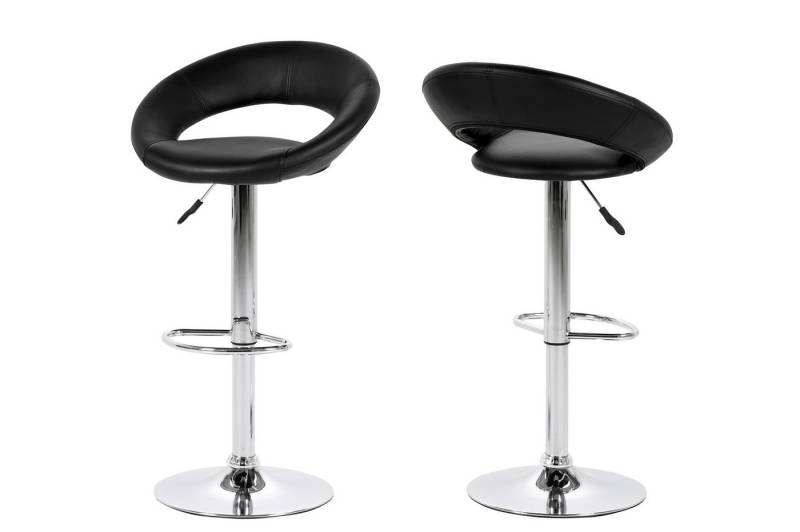 freiraum Barhocker Plump (2er-Set), (2er-Set) in schwarz, PU - 56x100x50cm (BxHxT) von freiraum