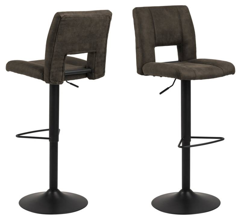 freiraum Barhocker Sylvia (2er-Set), (2er-Set) in anthrazit - 41,5x115x52 (BxHxT) von freiraum