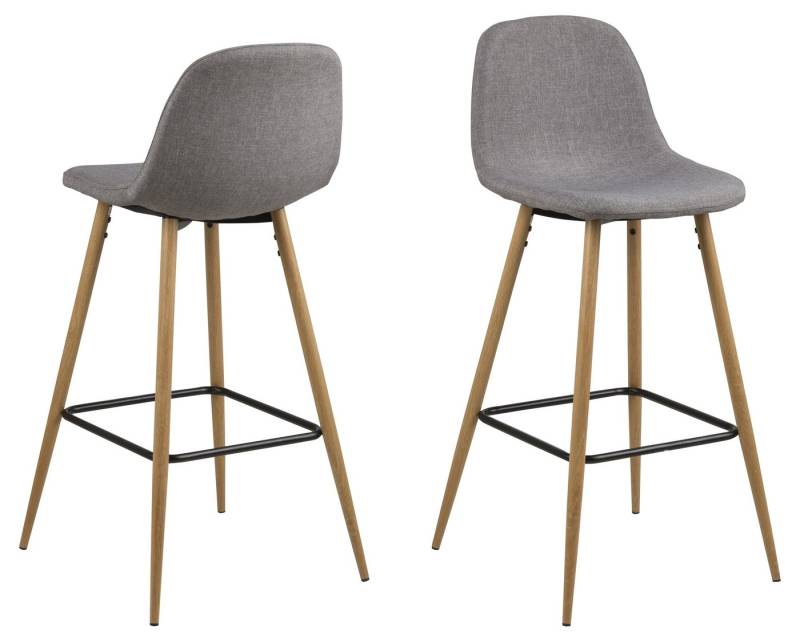 freiraum Barhocker Wilma (2er-Set), (2er-Set) in Grau, Stoff - 46,6x101x51cm (BxHxT) von freiraum