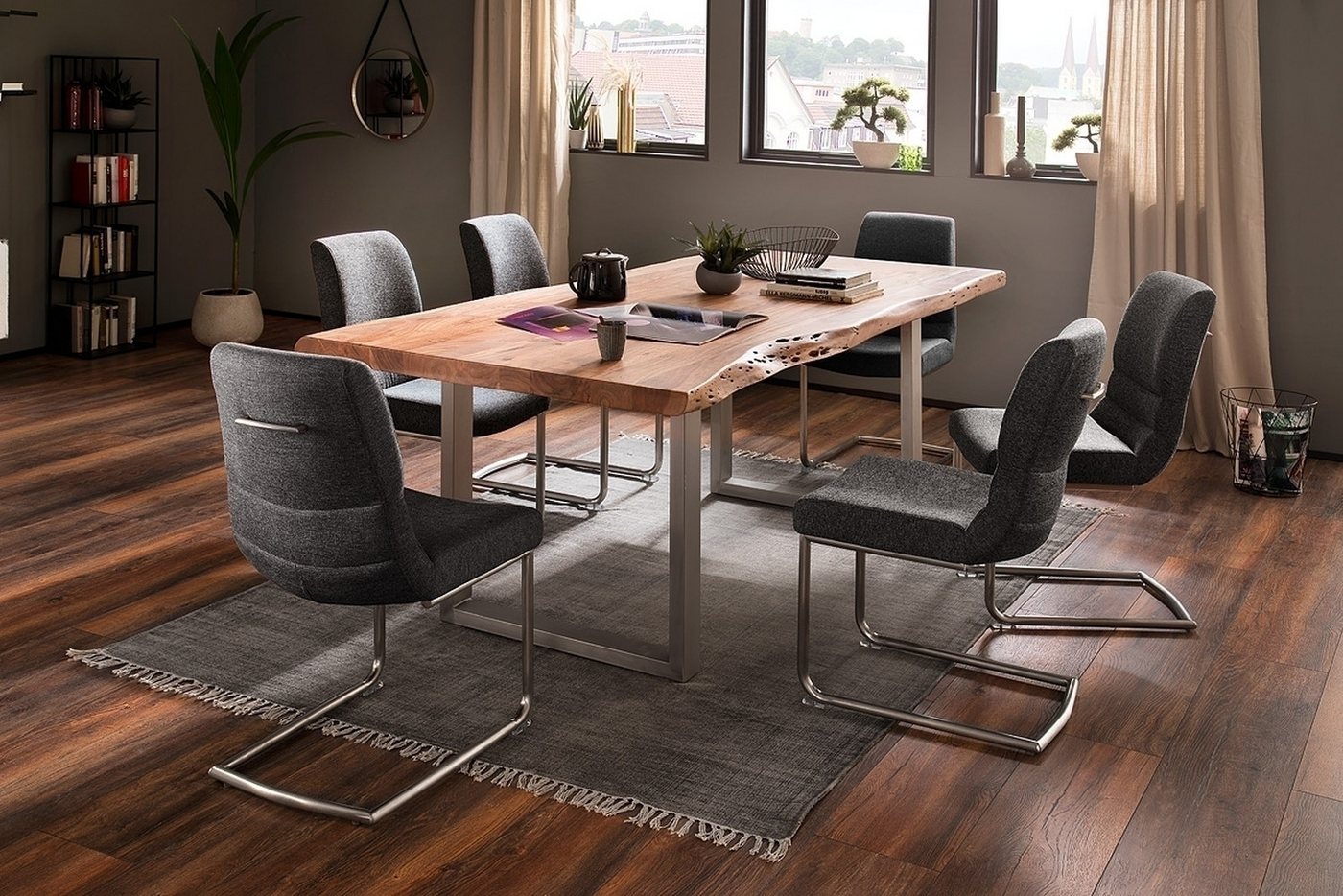 freiraum Baumkantentisch Calabria, in Akazie natur lackiert - 220x79,5x100 (BxHxT) von freiraum