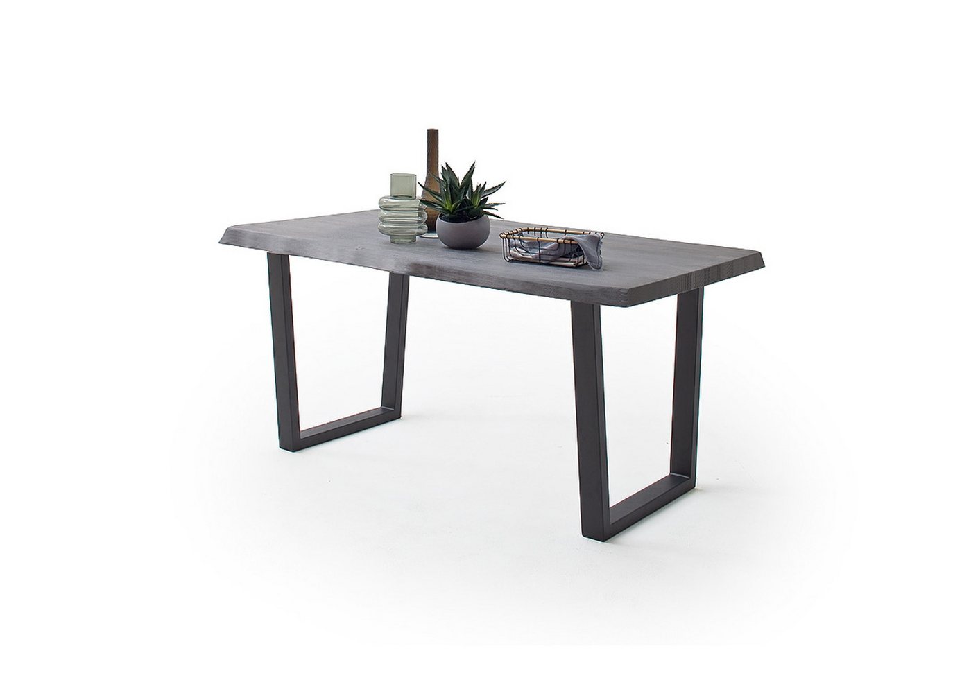 MCA living Baumkantentisch in Akazie grau / anthrazit - 240x79,5x100 (BxHxT) von MCA living