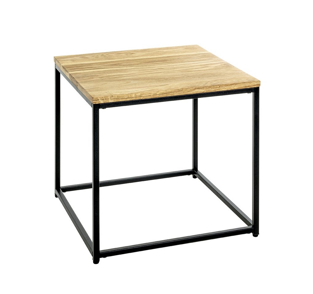 freiraum Beistelltisch 37334, in eiche, schwarz, Massivholz, Metall - 45x45x45cm (BxHxT) von freiraum