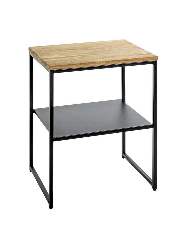 freiraum Beistelltisch 37337, in eiche, schwarz, Massivholz, Metall - 45x60x35cm (BxHxT) von freiraum