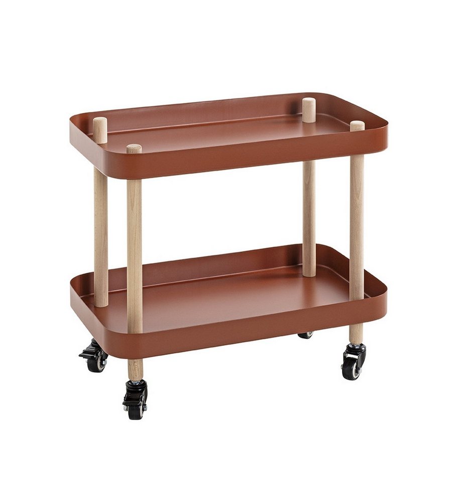 freiraum Beistelltisch 54418, in natur, rot, Massivholz, Metall - 50x47x30cm (BxHxT) von freiraum