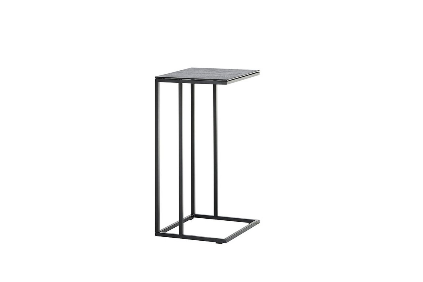 freiraum Beistelltisch FARGO, in grau / schwarz, Metall / Glas - 40x70x35cm (BxHxT) von freiraum