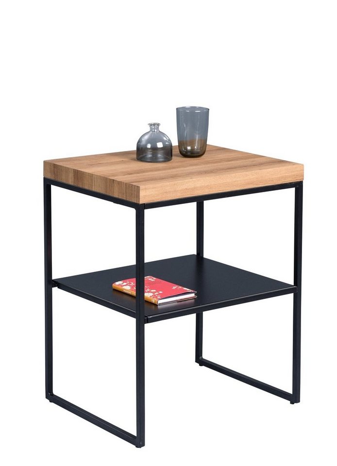 freiraum Beistelltisch Vista, in braun, Metall schwarz + - 50x62x40cm (LxHxT) von freiraum