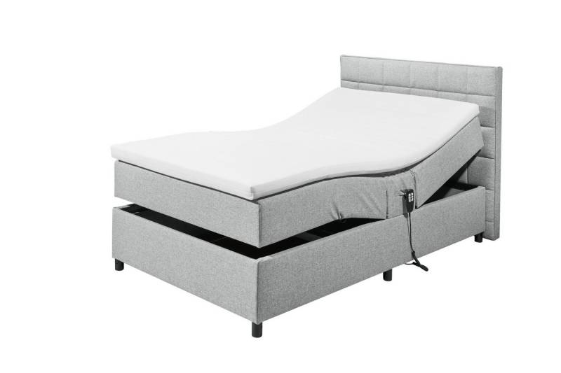 freiraum Boxbett Mariborsko, Liegefläche 120x200 cm, Motor, Bezug silver - 131x112x210cm (BxHxT) von freiraum
