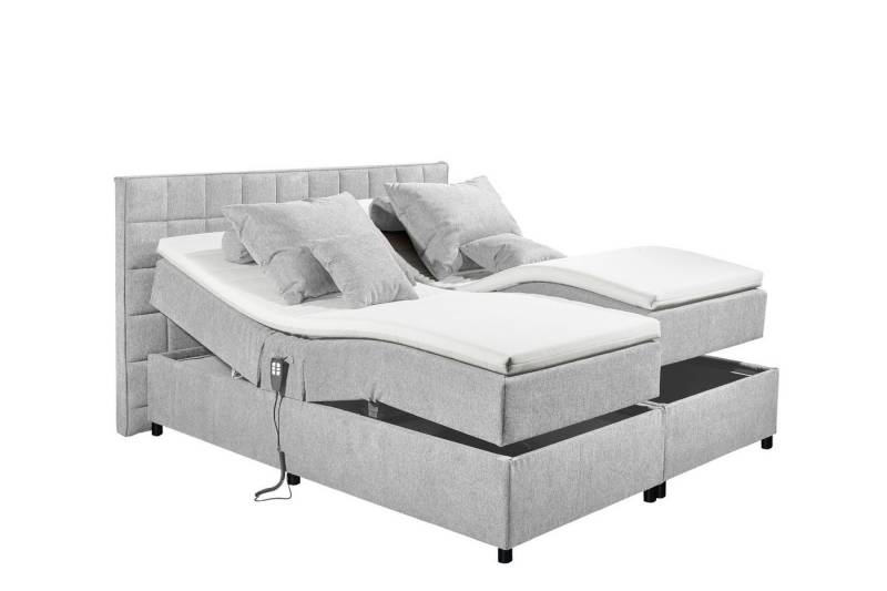 freiraum Boxbett Mariborsko, Liegefläche 160x200cm, Motor, Bezug silver - 182x112x210cm (BxHxT) von freiraum